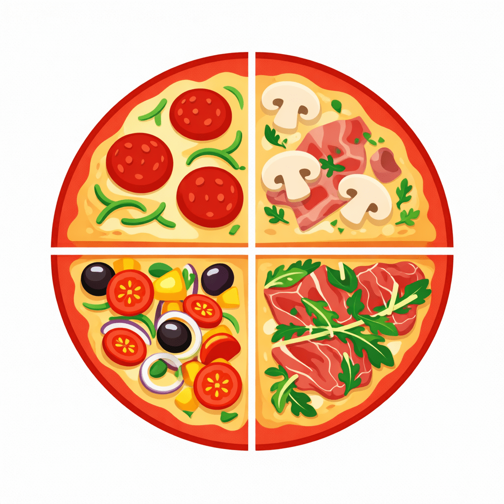 Pizza 4/4 (čtvrtiny)