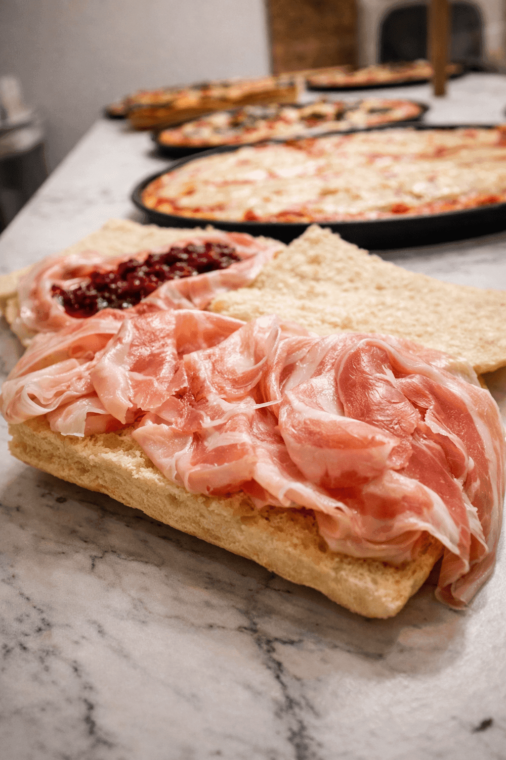 Close up of pizza crust